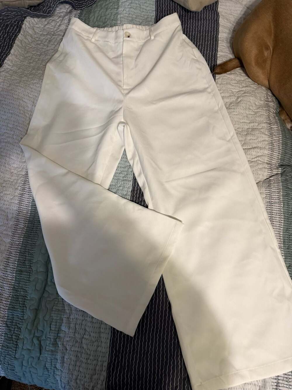 YOZY Women's High-Waisted White Wide-Leg Trousers